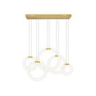 CWI Lighting Hoops 1273P44-5-602-RC Satin Gold 5 Lights 210W Chandelier