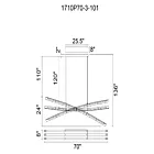 CWI Lighting 1710P70-3-101 108W Black LED Chandelier