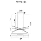 CWI Lighting 1710P70-3-624 108W Brass LED Chandelier