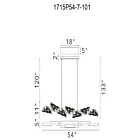 CWI Lighting 1715P54-7-101 36W Black LED Chandelier