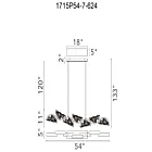 CWI Lighting 1715P54-7-624 36W Brass LED Chandelier