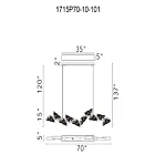 CWI Lighting 1715P70-10-101 45W Black LED Chandelier