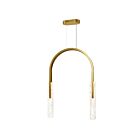 CWI Lighting 1725P22-2-624 Curva 16W 22" Brass Chandelier CCT Selectable