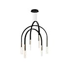 CWI Lighting 1725P38-6-101 Curva 35W 38" Black Chandelier CCT Selectable