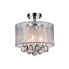 CWI Lighting Radiant 5062C12C (Clear + W) Chrome 3 Lights 120W Flush Mount