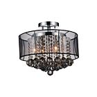 CWI Lighting Radiant 5062C16C (Smoke + B) Chrome 6 Lights 240W Flush Mount