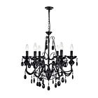 CWI Lighting Keen 5095P22B-6 Black 6 Lights 360W Chandelier