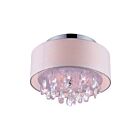 CWI Lighting Dash 5443C14C (Off White) Chrome 3 Lights 180W Flush Mount