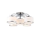 CWI Lighting Frosted 5479C30C-5 Chrome 5 Lights 300W Flush Mount