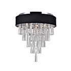 CWI Lighting Franca 5523C16C (Black) Chrome 4 Lights 160W Flush Mount