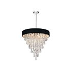 CWI Lighting Franca 5523P22C (Black) Chrome 8 Lights 320W Chandelier