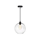 CWI Lighting Glass 5553P10-Clear Black 1 Light 60W Pendant
