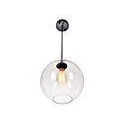 CWI Lighting Glass 5553P10-Clear Black 1 Light 60W Pendant