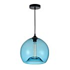 CWI Lighting Glass 5553P12- Blue Black 1 Light 60W Pendant