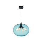 CWI Lighting Glass 5553P16 -Blue Black 4 Lights 240W Chandelier