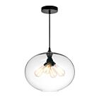 CWI Lighting Glass 5553P16-Clear Black 4 Lights 240W Chandelier