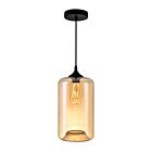 CWI Lighting Glass 5553P7-Cognac Black 1 Light 60W Pendant