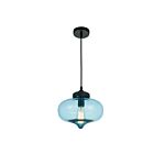 CWI Lighting Glass 5570P11 - Blue Black 1 Light 60W Pendant