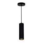 CWI Lighting Stowe 7117P3-1-101-B Black And Wood 1 Light 10W LED Pendant