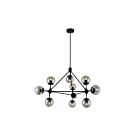 CWI Lighting Glow 9614P39-10-101 Black 10 Lights 600W Chandelier