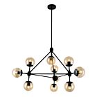 CWI Lighting Glow 9614P39-10-101 Black 10 Lights 600W Chandelier