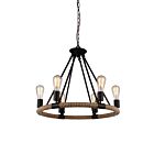 CWI Lighting Ganges 9671P25-6-101 Black 6 Lights 360W Chandelier