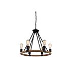 CWI Lighting Ganges 9671P25-6-101 Black 6 Lights 360W Chandelier