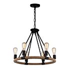 CWI Lighting Ganges 9671P25-6-101 Black 6 Lights 360W Chandelier