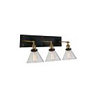CWI Lighting Eustis 9735W24-3-101 Black And Gold Brass 3 Lights 180W Wall Sconce