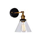 CWI Lighting Eustis 9735W7-1-101 Black And Gold Brass 1 Light 60W Wall Sconce