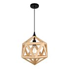 CWI Lighting Lante 9945P13-1-101 Black And Wood 1 Light 60W Pendant