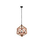 CWI Lighting Lante 9945P17-3-101 Black And Wood 3 Lights 180W Chandelier