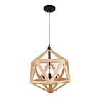 CWI Lighting Lante 9945P17-3-101 Black And Wood 3 Lights 180W Chandelier