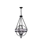 CWI Lighting Arkansas 9957P30-6-101 Black 6 Lights 360W Chandelier