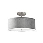 Dainolite 571-143SF-SC-GRY 3-Lights 180W Satin Chrome Incandescent Semi-Flush Mount