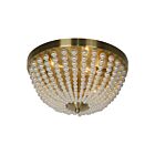 Dainolite DAW-143FH-AGB-WH Dawson 3-Lights 120W Aged Brass Incandescent Flush Mount