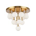 Dainolite MGL-2014FH-AGB Megallan 14-Lights 350W Aged Brass Halogen Flush Mount