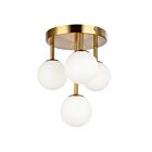 Dainolite MGL-94FH-AGB Megallan 4-Lights 100W Aged Brass Halogen Flush Mount