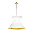 Dainolite PAT-181P-AGB-692 Patricia 1-Light 100W Aged Brass Drum Pendant