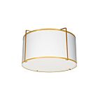 Dainolite TRA-121FH-GLD-WH Trapazoid 2-Lights 120W Gold Incandescent Flush Mount