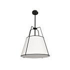 Dainolite TRA-1P-BK-WH Trapezoid 1-Light 60W Matte Black Rod Pendant