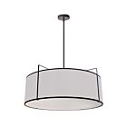 Dainolite TRA-244P-BK-WH Trapazoid 4-Lights 400W Black Drum Pendant