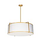 Dainolite TRA-244P-GLD-WH Trapazoid 4-Lights 400W Gold Drum Pendant