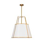 Dainolite TRA-3P-GLD-WH Trapezoid 3-Lights 300W Gold Rod Pendant