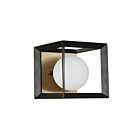 Dainolite V166-1W-BK-AGB 1-Light 25W Black Halogen Wall Sconce