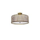 Dainolite 1015-16FH-AGB-WH 3-Lights 180W Aged Brass Semi-flush Mount