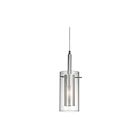 Dainolite 30961-CM-PC 1-Light 100W Polished Chrome LED Metal and Glass Pendant