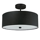 Dainolite 571-143SF-MB-BK Everly 3-Lights 180W Black LED Semi-Flush Mount