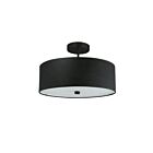 Dainolite 571-143SF-MB-BK Everly 3-Lights 180W Black LED Semi-Flush Mount