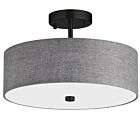 Dainolite 571-143SF-MB-GRY Everly 3-Lights 180W Grey LED Semi-Flush Mount